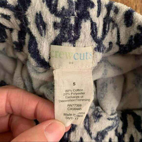 Crewcuts girls navy blue and white geometric shape terry cloth shorts - 5 - Picture 5 of 7